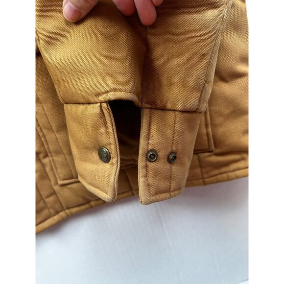 Vtg Walls Blizzard-Pruf Quilted Barn Coat Mens L Brown Corduroy Collar Workwear - Picture 14 of 16